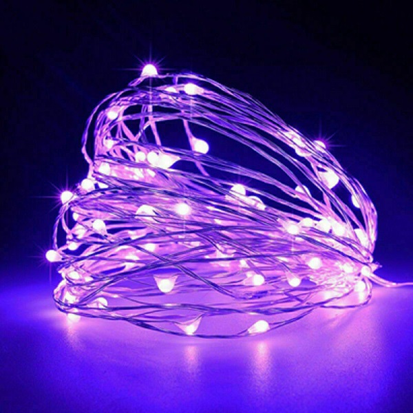 10 meters LED Battery Micro Rice Wire Copper Fairy String Lights Party PURPLE